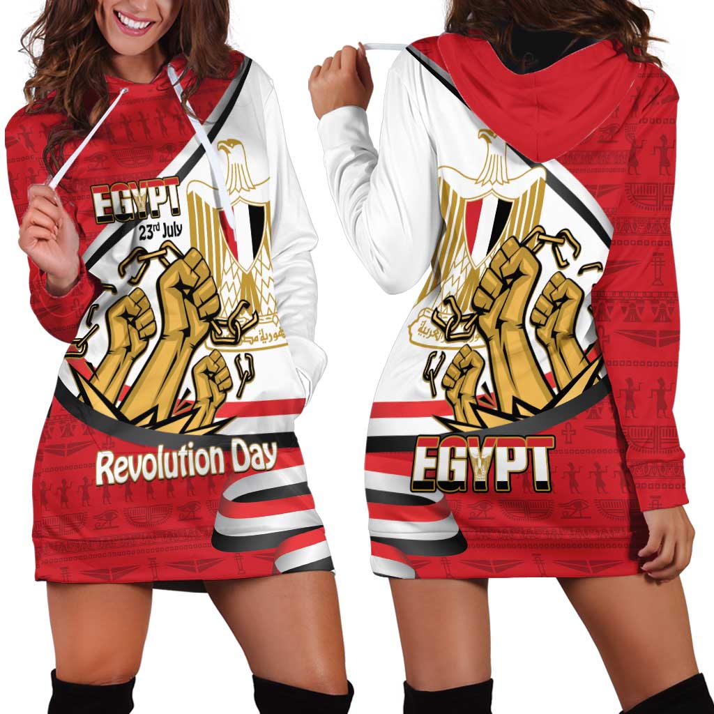 Egypt Revolution Day Hoodie Dress Coat of Arms Egyptian Pattern