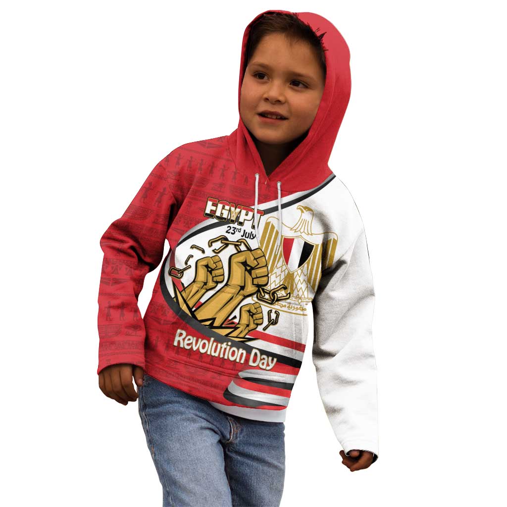 Egypt Revolution Day Kid Hoodie Coat of Arms Egyptian Pattern