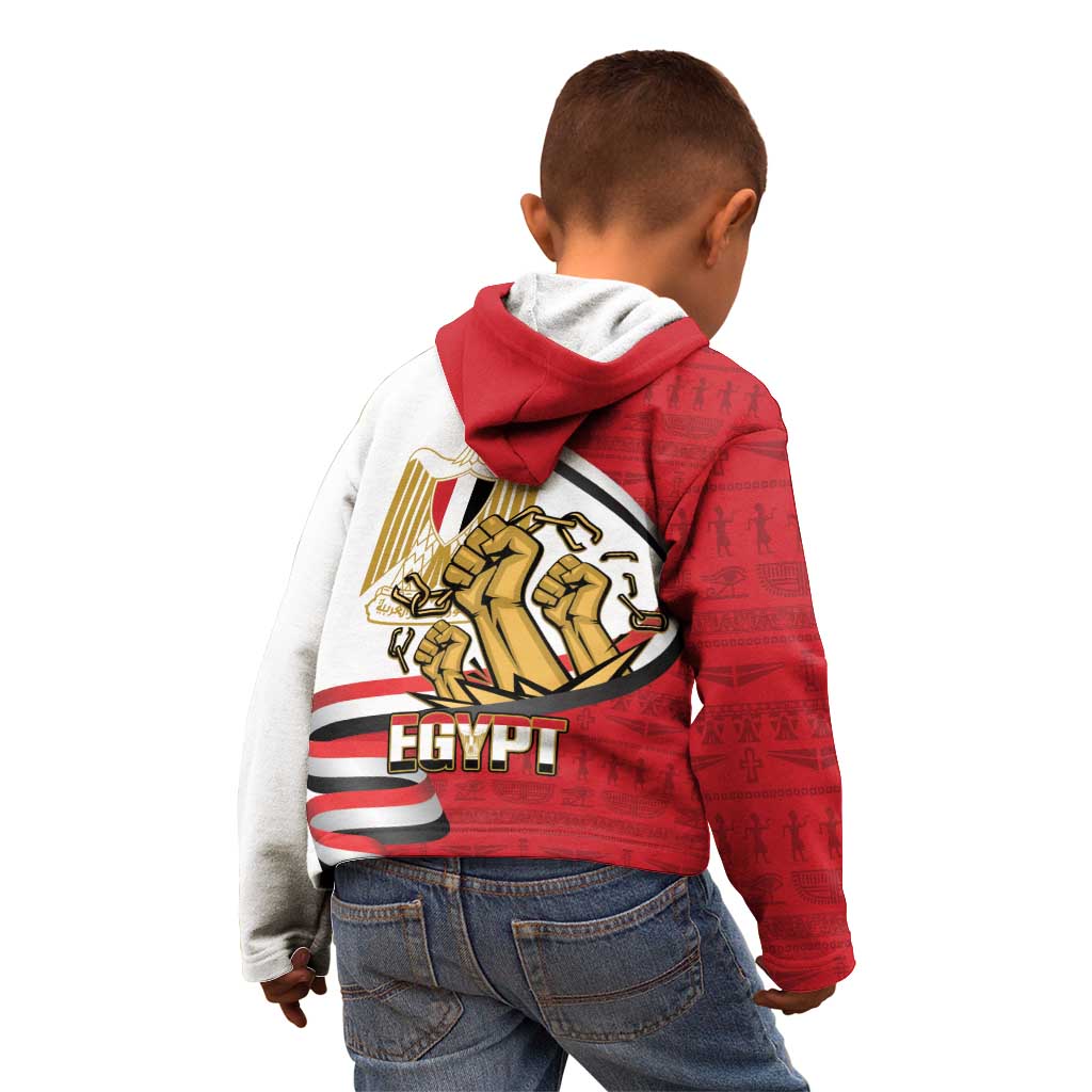 Egypt Revolution Day Kid Hoodie Coat of Arms Egyptian Pattern
