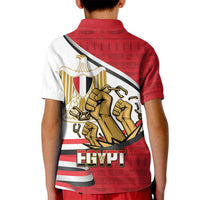 Egypt Revolution Day Kid Polo Shirt Coat of Arms Egyptian Pattern