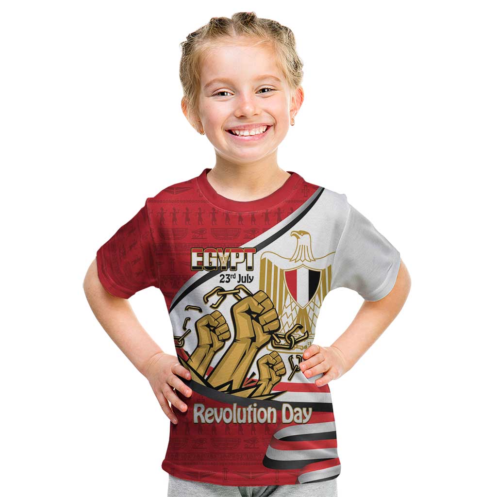 Egypt Revolution Day Kid T Shirt Coat of Arms Egyptian Pattern