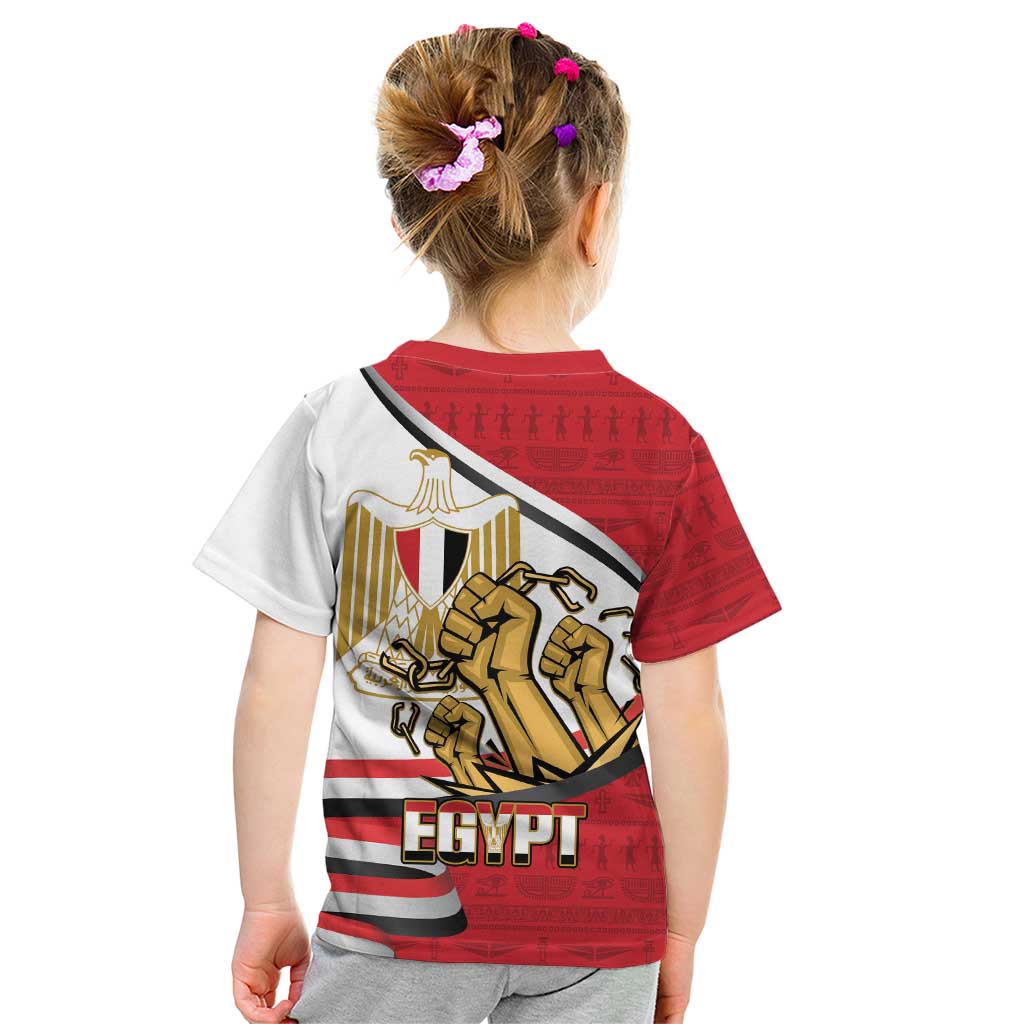 Egypt Revolution Day Kid T Shirt Coat of Arms Egyptian Pattern