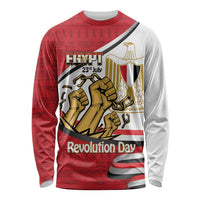 Egypt Revolution Day Long Sleeve Shirt Coat of Arms Egyptian Pattern