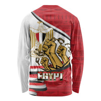 Egypt Revolution Day Long Sleeve Shirt Coat of Arms Egyptian Pattern