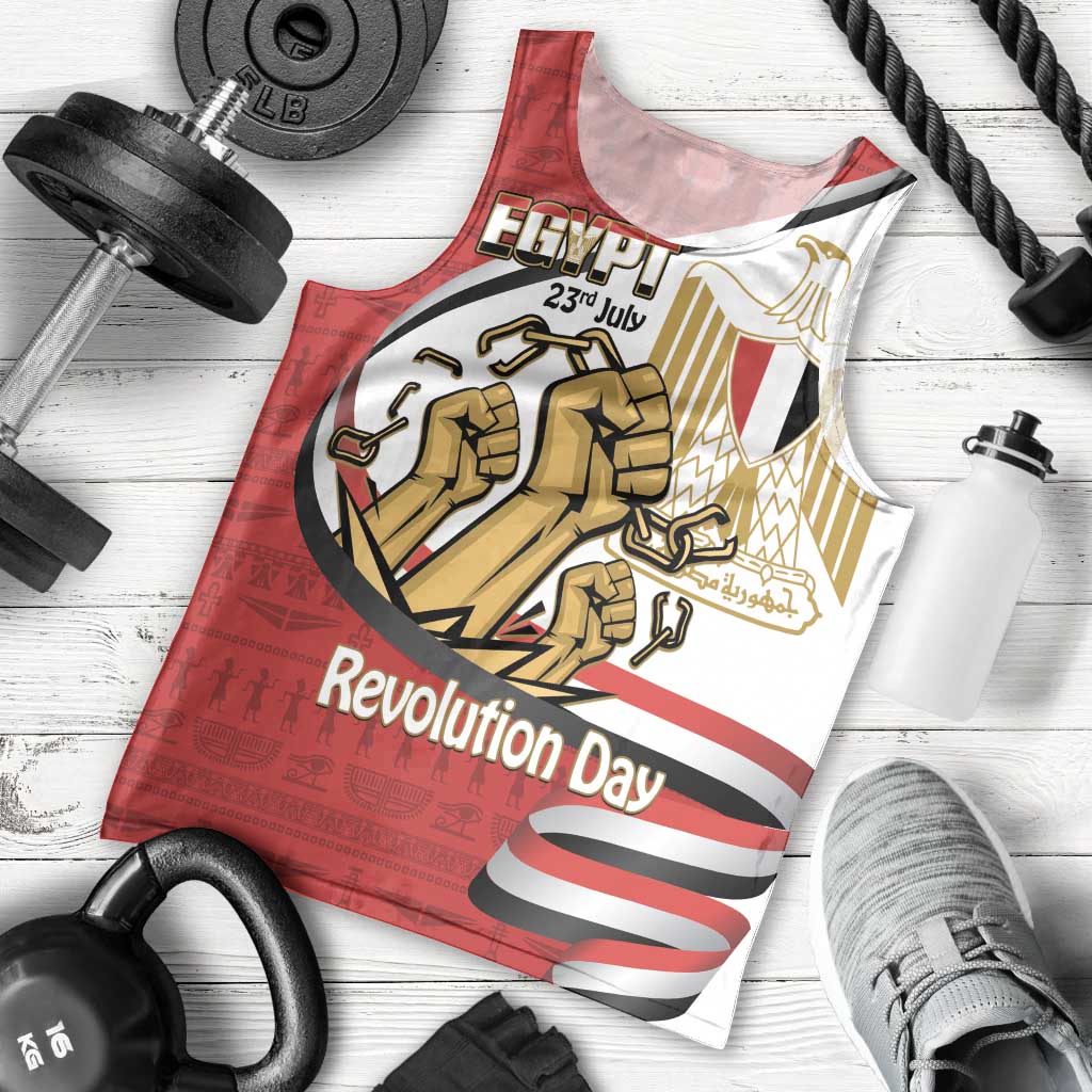 Egypt Revolution Day Men Tank Top Coat of Arms Egyptian Pattern