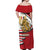 Egypt Revolution Day Off Shoulder Maxi Dress Coat of Arms Egyptian Pattern