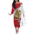 Egypt Revolution Day Off The Shoulder Long Sleeve Dress Coat of Arms Egyptian Pattern