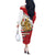 Egypt Revolution Day Off The Shoulder Long Sleeve Dress Coat of Arms Egyptian Pattern