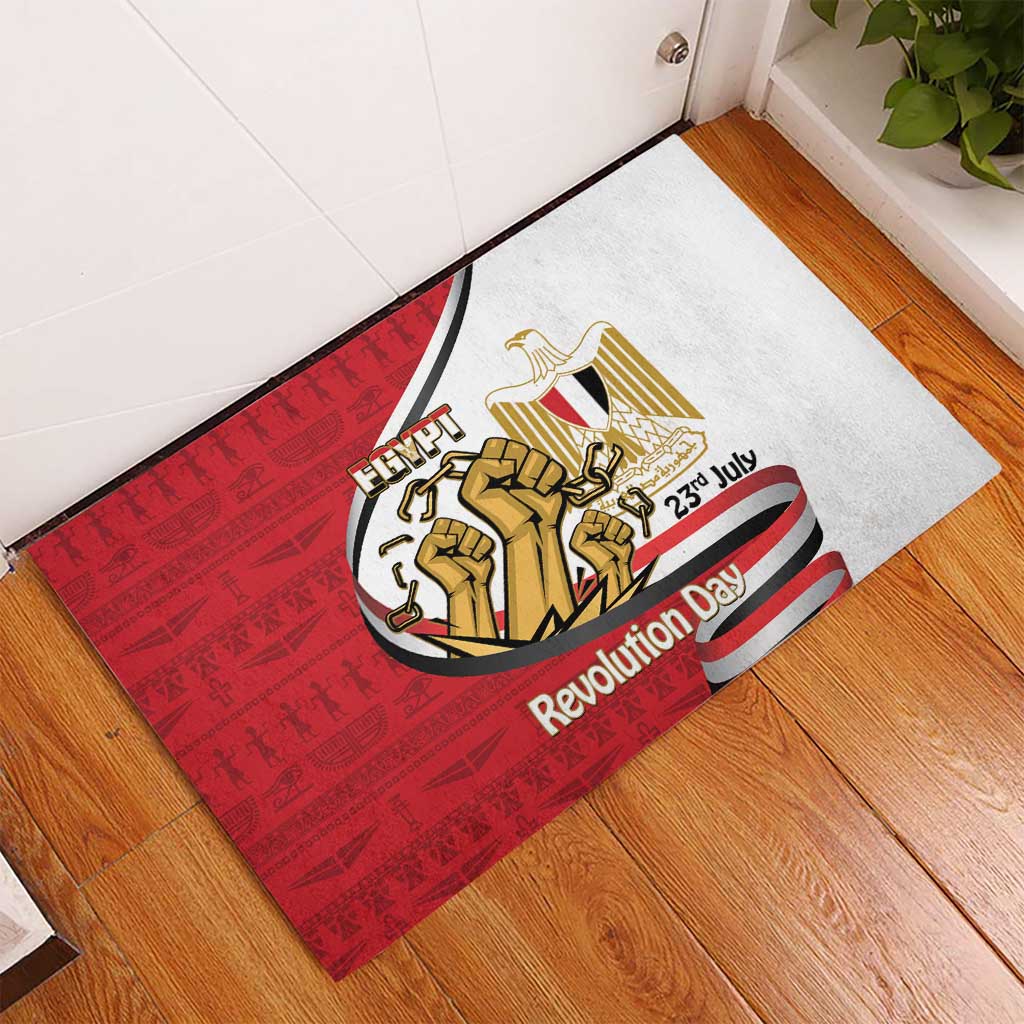 Egypt Revolution Day Rubber Doormat Coat of Arms Egyptian Pattern