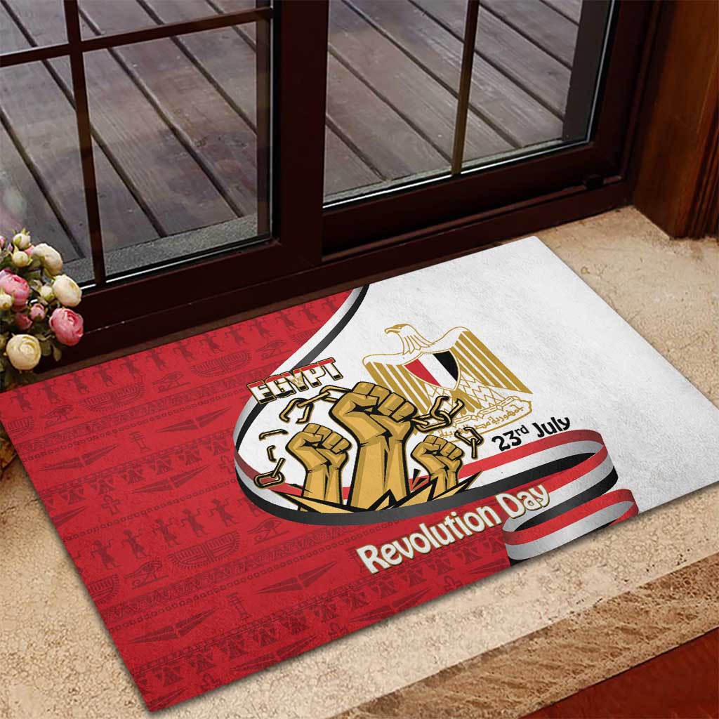Egypt Revolution Day Rubber Doormat Coat of Arms Egyptian Pattern