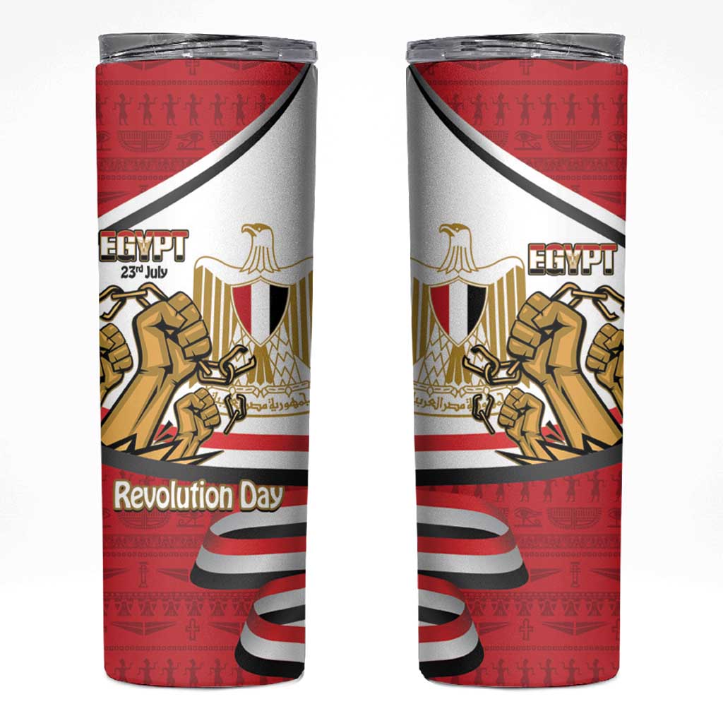 Egypt Revolution Day Skinny Tumbler Coat of Arms Egyptian Pattern