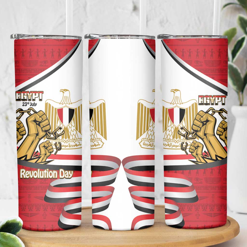 Egypt Revolution Day Skinny Tumbler Coat of Arms Egyptian Pattern