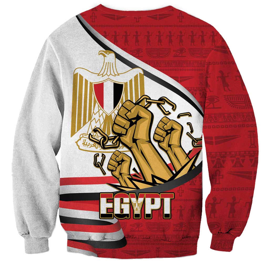 Egypt Revolution Day Sweatshirt Coat of Arms Egyptian Pattern
