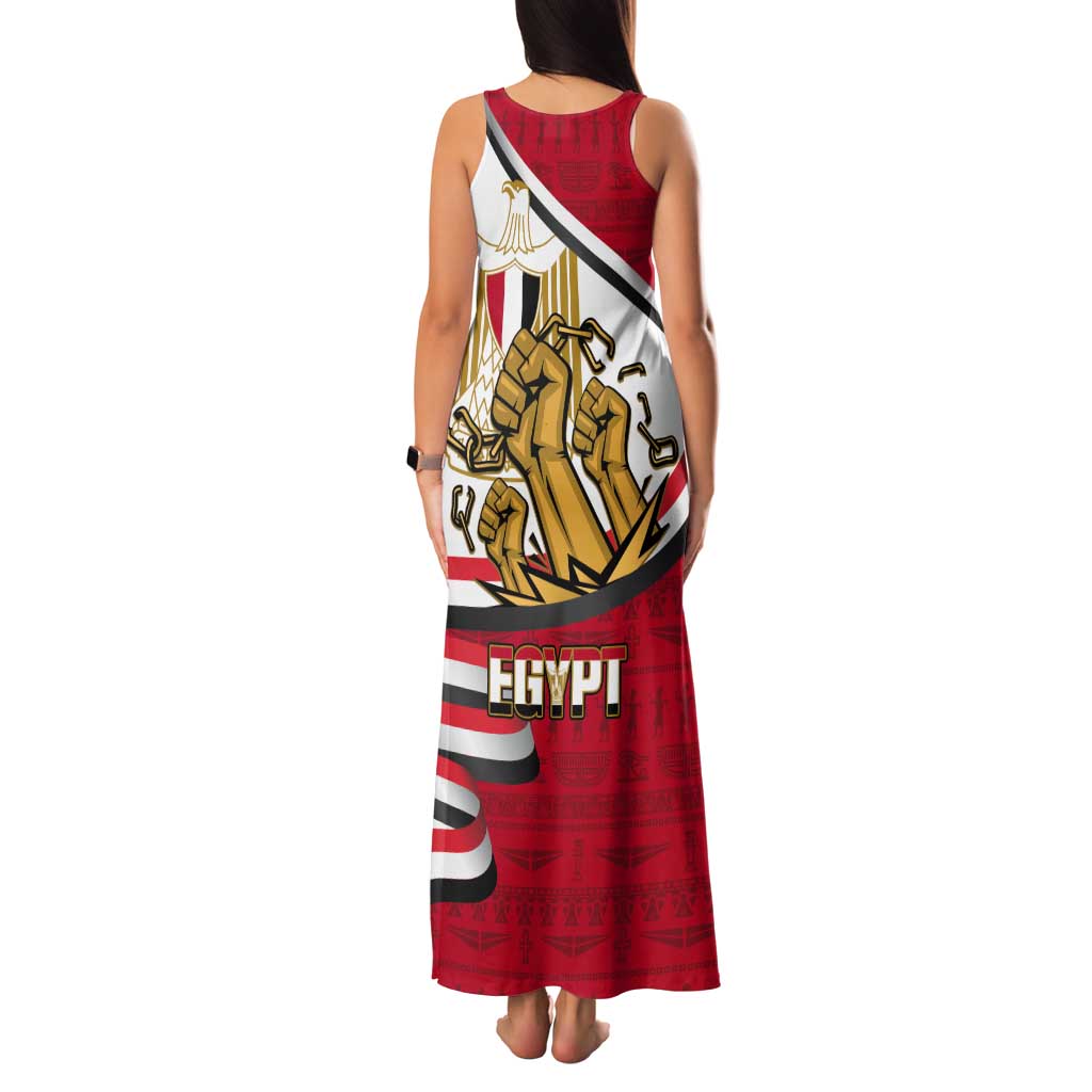 Egypt Revolution Day Tank Maxi Dress Coat of Arms Egyptian Pattern