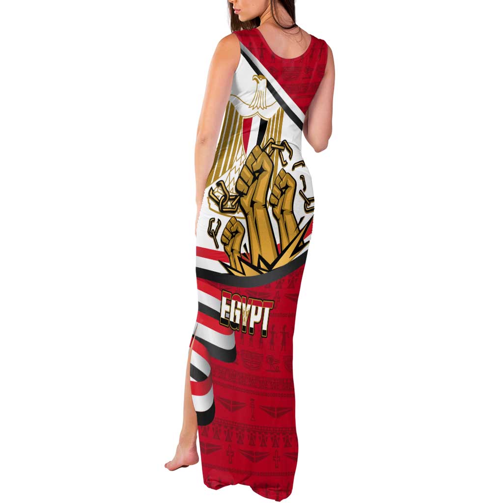 Egypt Revolution Day Tank Maxi Dress Coat of Arms Egyptian Pattern