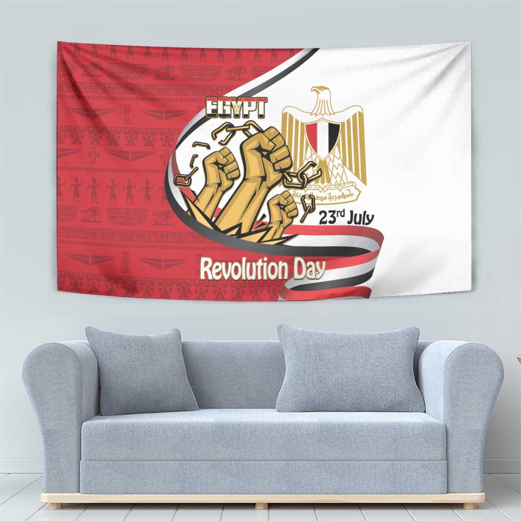 Egypt Revolution Day Tapestry Coat of Arms Egyptian Pattern