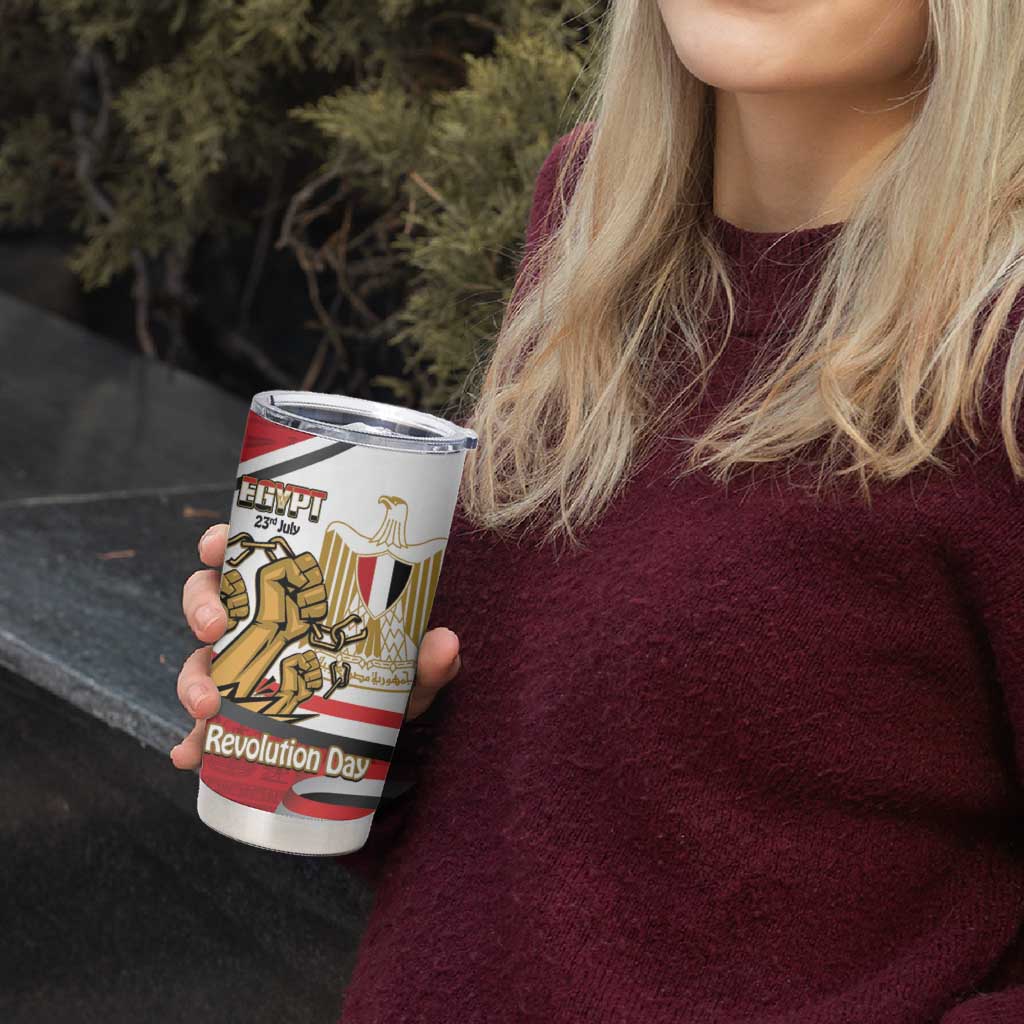 Egypt Revolution Day Tumbler Cup Coat of Arms Egyptian Pattern