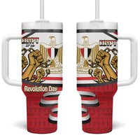 Egypt Revolution Day Tumbler With Handle Coat of Arms Egyptian Pattern