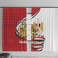 Egypt Revolution Day Window Curtain Coat of Arms Egyptian Pattern