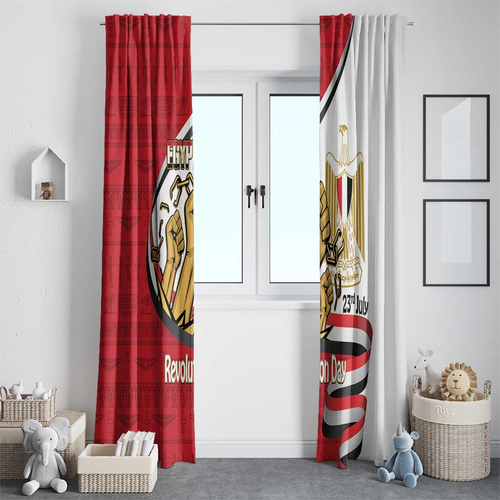 Egypt Revolution Day Window Curtain Coat of Arms Egyptian Pattern