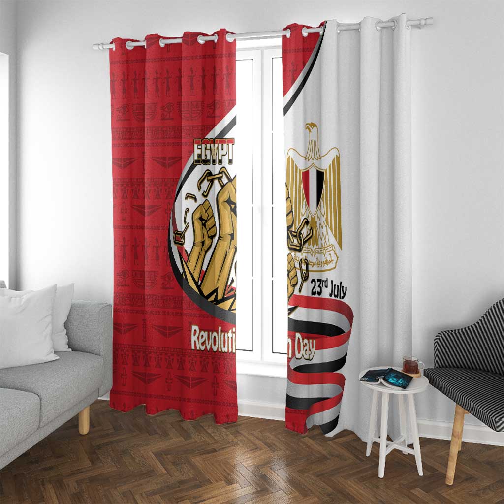 Egypt Revolution Day Window Curtain Coat of Arms Egyptian Pattern