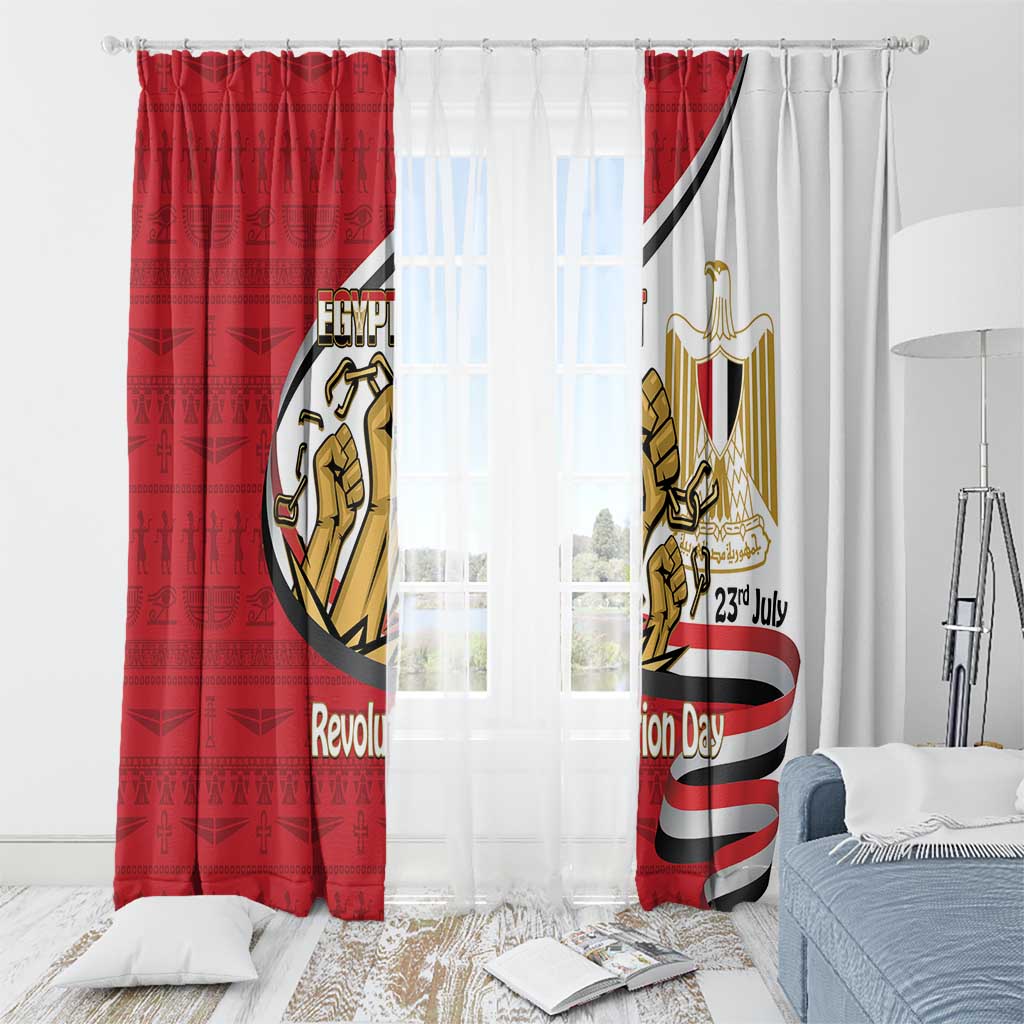 Egypt Revolution Day Window Curtain Coat of Arms Egyptian Pattern