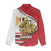 Egypt Revolution Day Women Casual Shirt Coat of Arms Egyptian Pattern