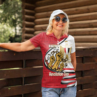 Egypt Revolution Day Women Polo Shirt Coat of Arms Egyptian Pattern