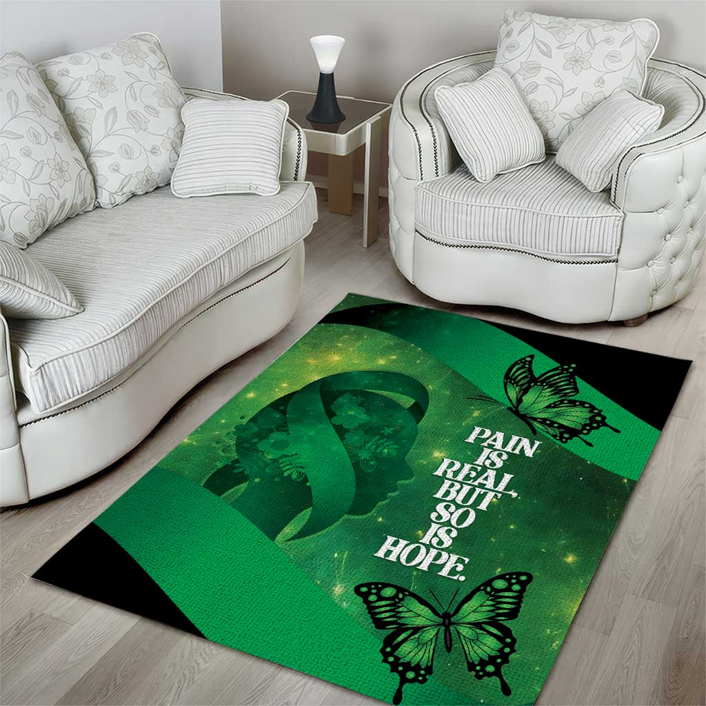 World Mental Health Awareness Month Area Rug Warriors Brave Strong Galaxy Vibes