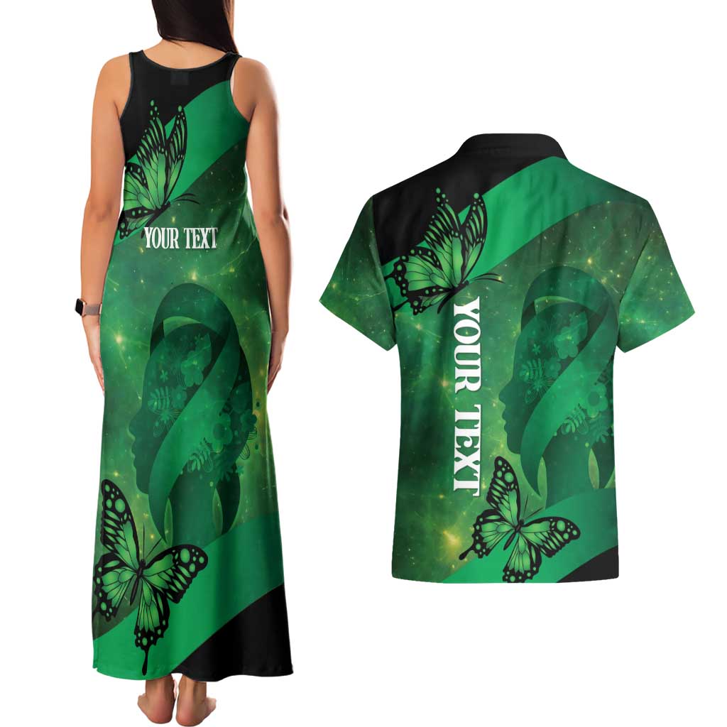 Personalised World Mental Health Awareness Month Couples Matching Tank Maxi Dress and Hawaiian Shirt Warriors Brave Strong Galaxy Vibes