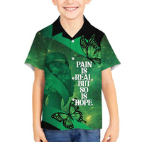 Personalised World Mental Health Awareness Month Family Matching Off Shoulder Short Dress and Hawaiian Shirt Warriors Brave Strong Galaxy Vibes
