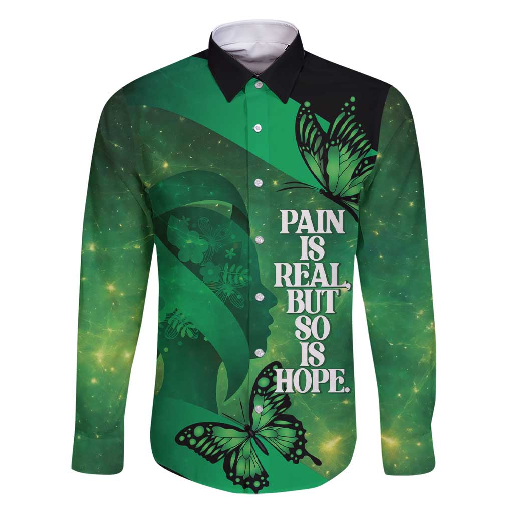 Personalised World Mental Health Awareness Month Family Matching Short Sleeve Bodycon Dress and Hawaiian Shirt Warriors Brave Strong Galaxy Vibes