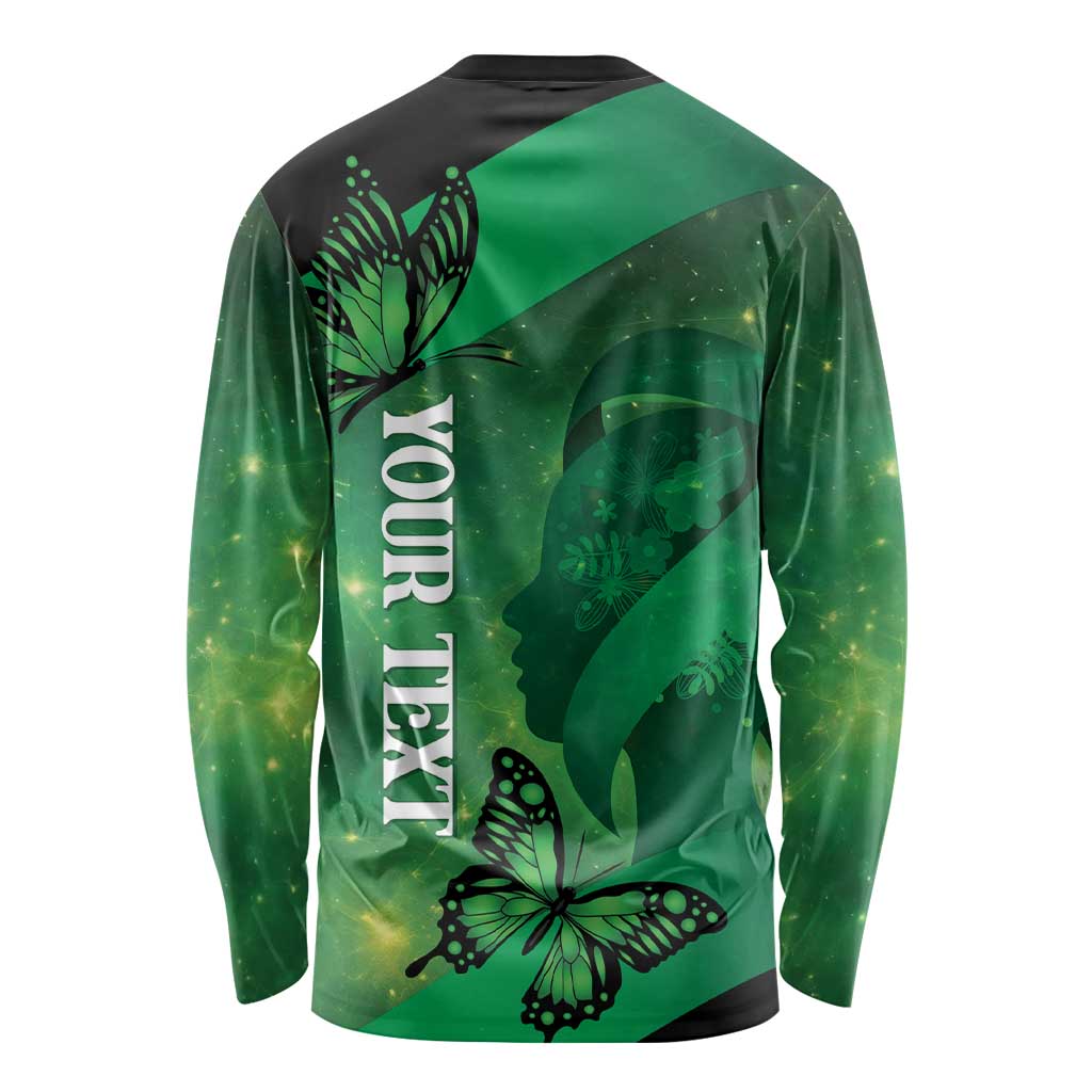 Personalised World Mental Health Awareness Month Long Sleeve Shirt Warriors Brave Strong Galaxy Vibes