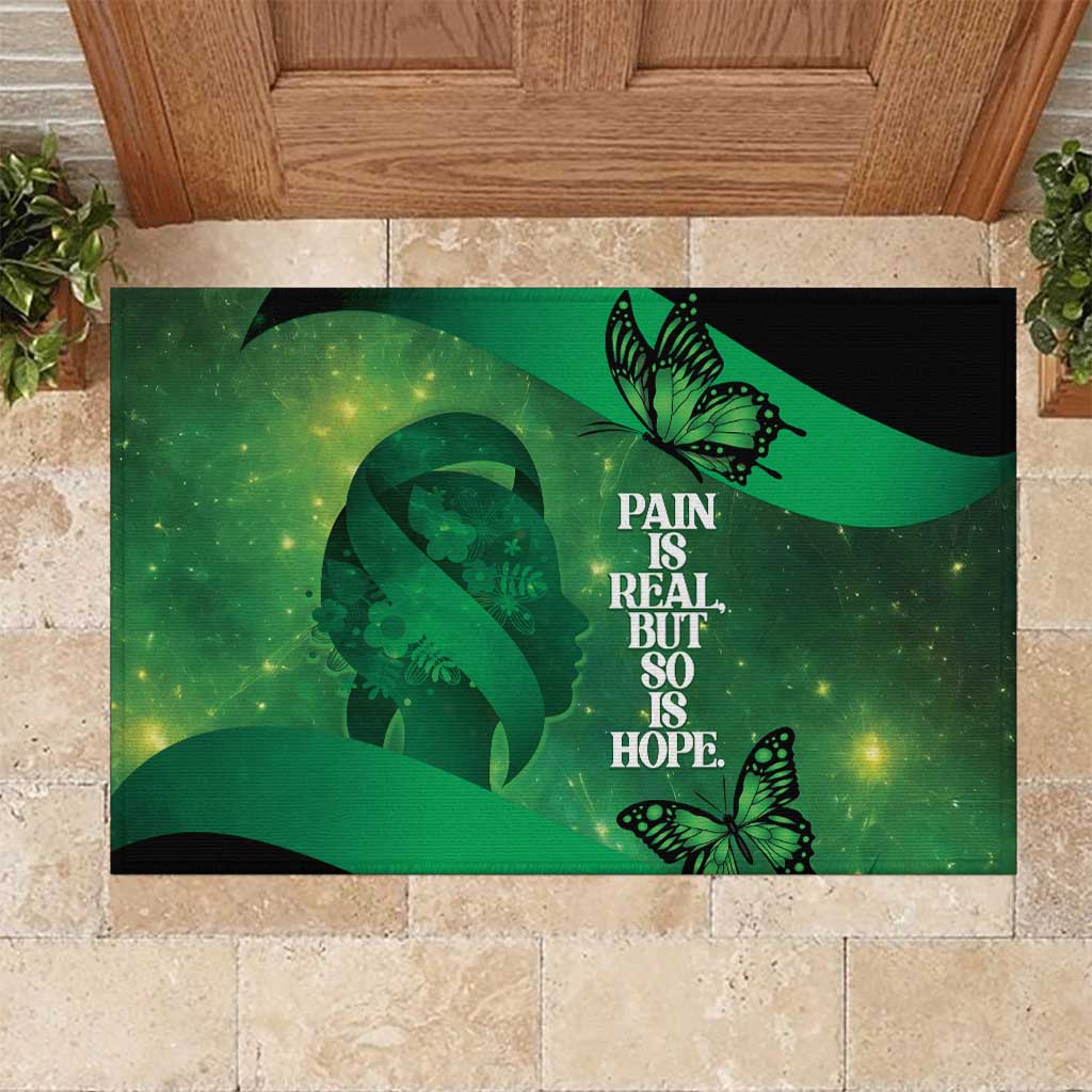 World Mental Health Awareness Month Rubber Doormat Warriors Brave Strong Galaxy Vibes