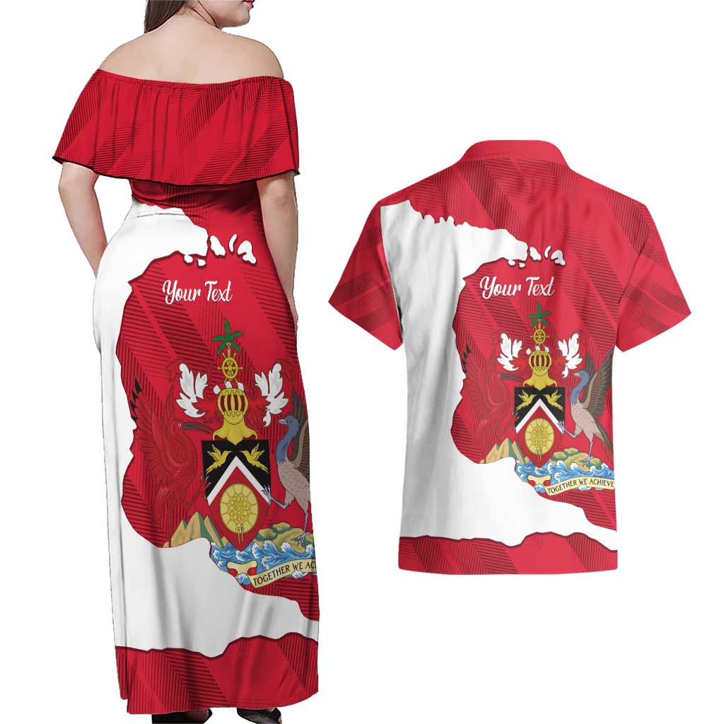Personalized Trinidad and Tobago Independence Day Couples Matching Off Shoulder Maxi Dress and Hawaiian Shirt August 31st Proud - Wonder Print Shop