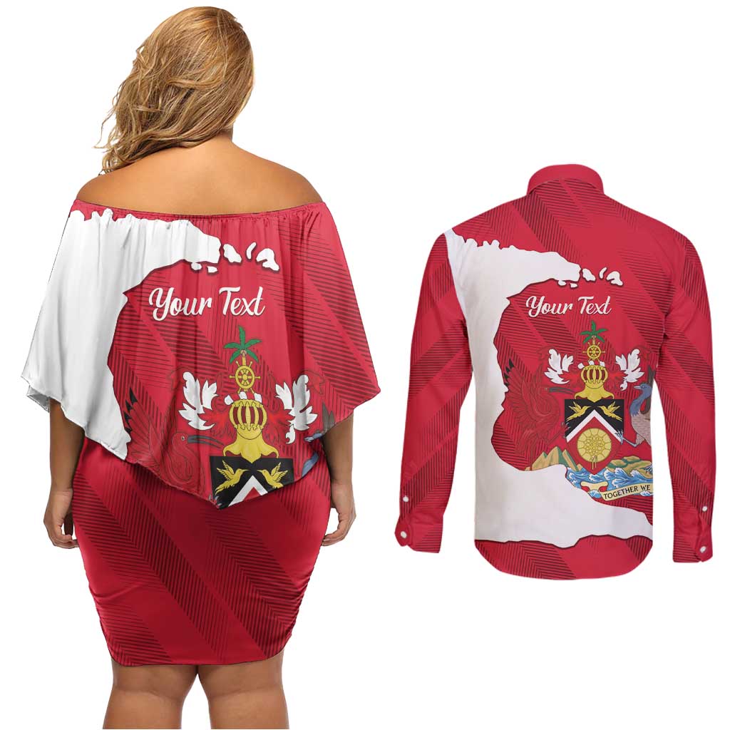Personalized Trinidad and Tobago Independence Day Couples Matching Off Shoulder Short Dress and Long Sleeve Button Shirt August 31st Proud - Wonder Print Shop