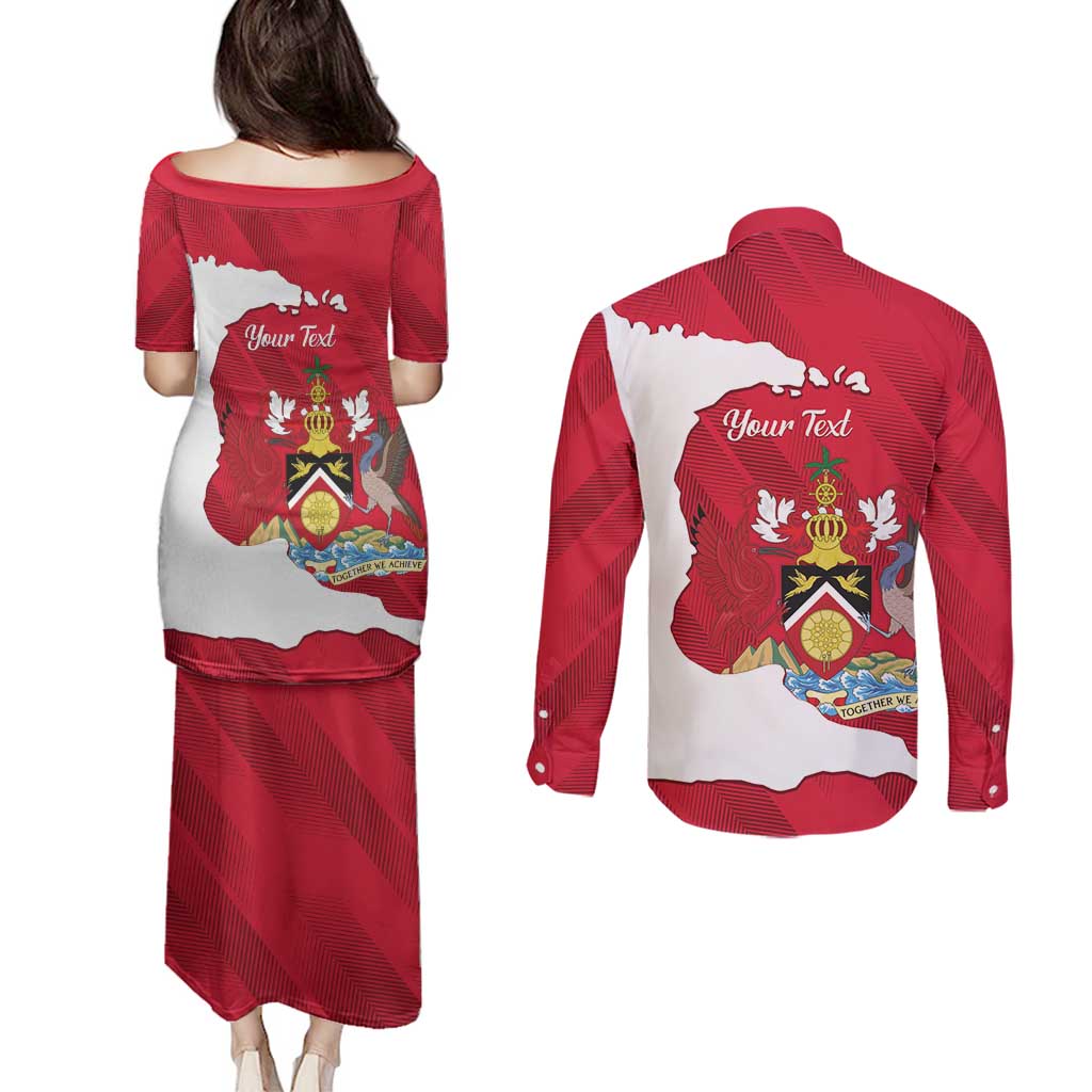 Personalized Trinidad and Tobago Independence Day Couples Matching Puletasi and Long Sleeve Button Shirt August 31st Proud - Wonder Print Shop