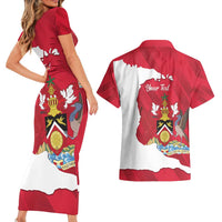 Personalized Trinidad and Tobago Independence Day Couples Matching Short Sleeve Bodycon Dress and Hawaiian Shirt August 31st Proud - Wonder Print Shop
