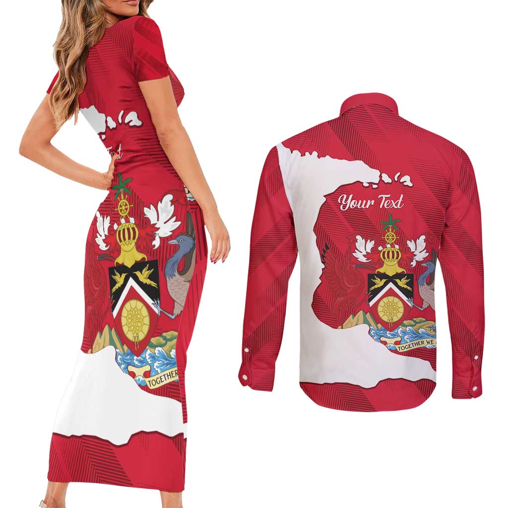 Personalized Trinidad and Tobago Independence Day Couples Matching Short Sleeve Bodycon Dress and Long Sleeve Button Shirt August 31st Proud - Wonder Print Shop