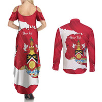 Personalized Trinidad and Tobago Independence Day Couples Matching Summer Maxi Dress and Long Sleeve Button Shirt August 31st Proud - Wonder Print Shop