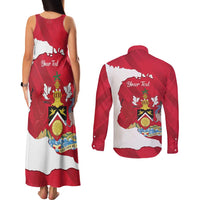Personalized Trinidad and Tobago Independence Day Couples Matching Tank Maxi Dress and Long Sleeve Button Shirt August 31st Proud - Wonder Print Shop
