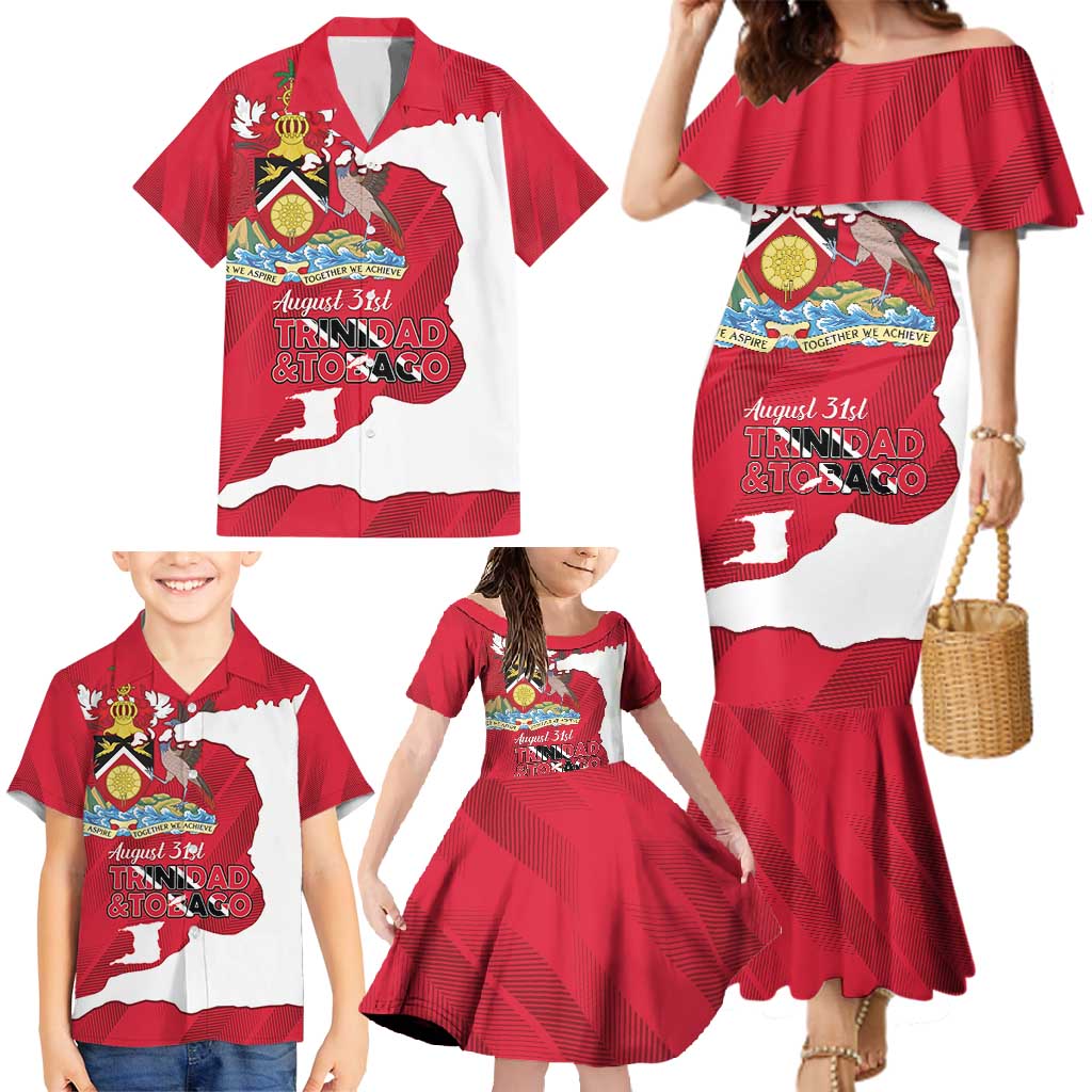 Personalized Trinidad and Tobago Independence Day Family Matching Mermaid Dress and Hawaiian Shirt August 31st Proud - Wonder Print Shop
