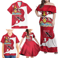 Personalized Trinidad and Tobago Independence Day Family Matching Off Shoulder Maxi Dress and Hawaiian Shirt August 31st Proud - Wonder Print Shop