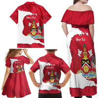 Personalized Trinidad and Tobago Independence Day Family Matching Off Shoulder Maxi Dress and Hawaiian Shirt August 31st Proud - Wonder Print Shop
