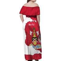 Personalized Trinidad and Tobago Independence Day Family Matching Off Shoulder Maxi Dress and Hawaiian Shirt August 31st Proud - Wonder Print Shop
