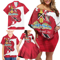 Personalized Trinidad and Tobago Independence Day Family Matching Off Shoulder Short Dress and Hawaiian Shirt August 31st Proud - Wonder Print Shop