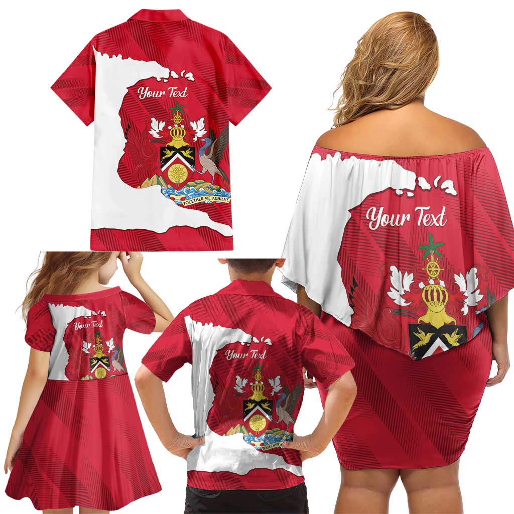 Personalized Trinidad and Tobago Independence Day Family Matching Off Shoulder Short Dress and Hawaiian Shirt August 31st Proud - Wonder Print Shop
