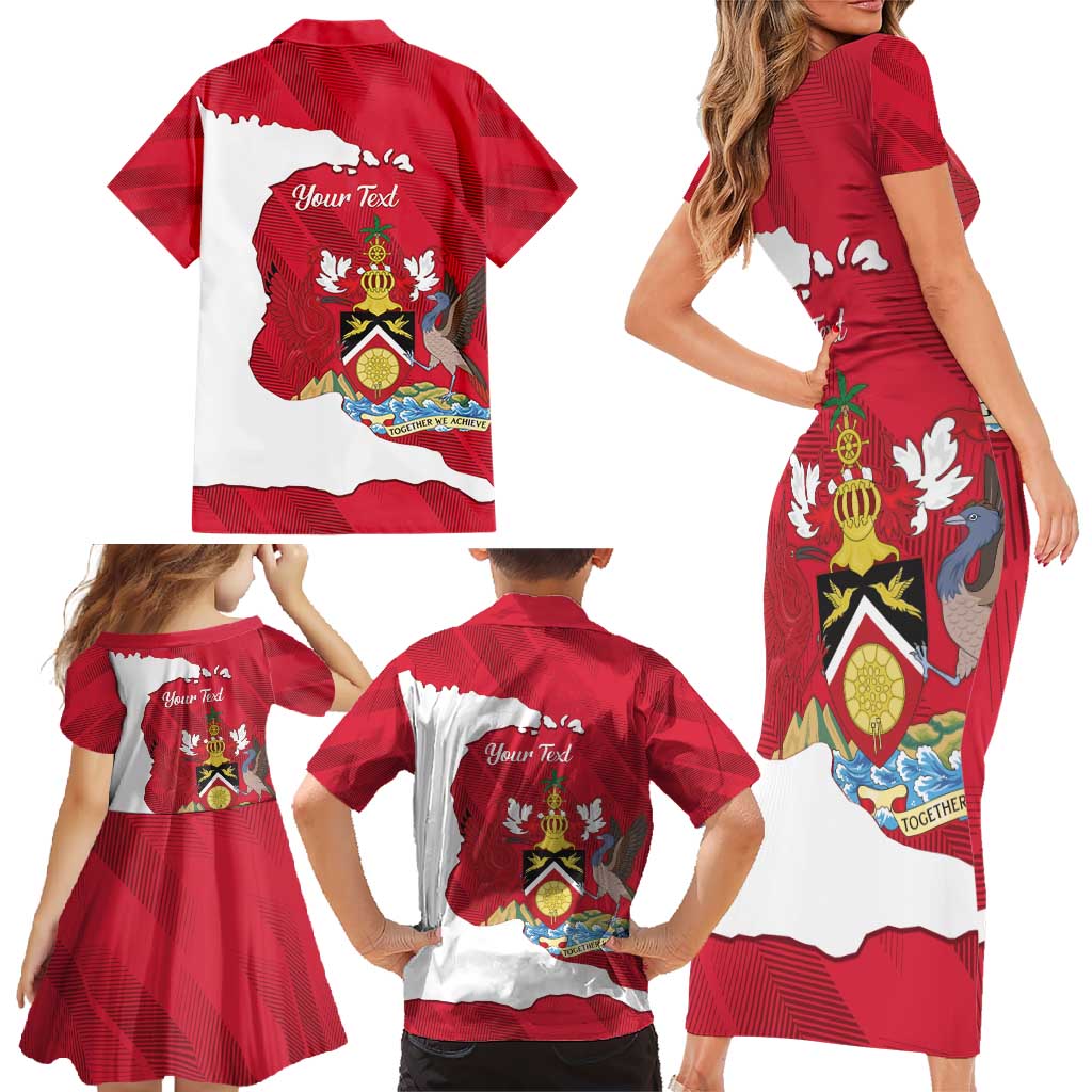 Personalized Trinidad and Tobago Independence Day Family Matching Short Sleeve Bodycon Dress and Hawaiian Shirt August 31st Proud - Wonder Print Shop