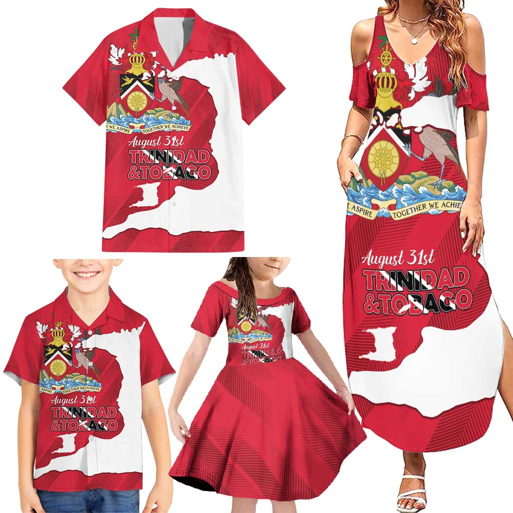 Personalized Trinidad and Tobago Independence Day Family Matching Summer Maxi Dress and Hawaiian Shirt August 31st Proud - Wonder Print Shop