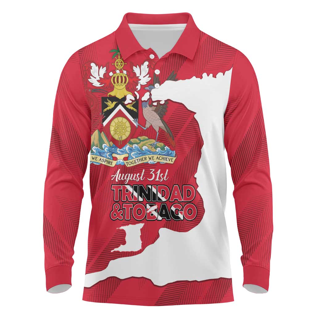 Personalized Trinidad and Tobago Independence Day Long Sleeve Polo Shirt August 31st Proud - Wonder Print Shop